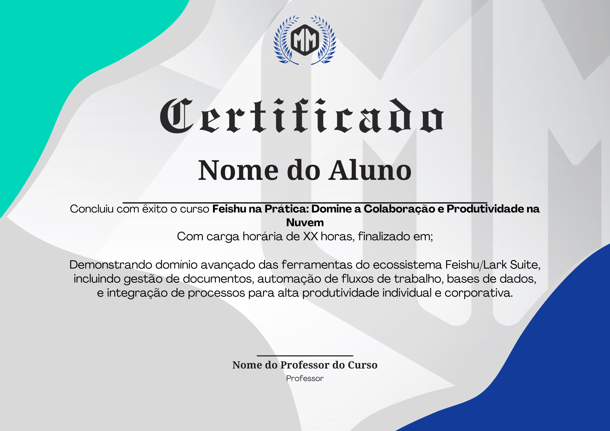 Certificado do curso Feishu na Prática